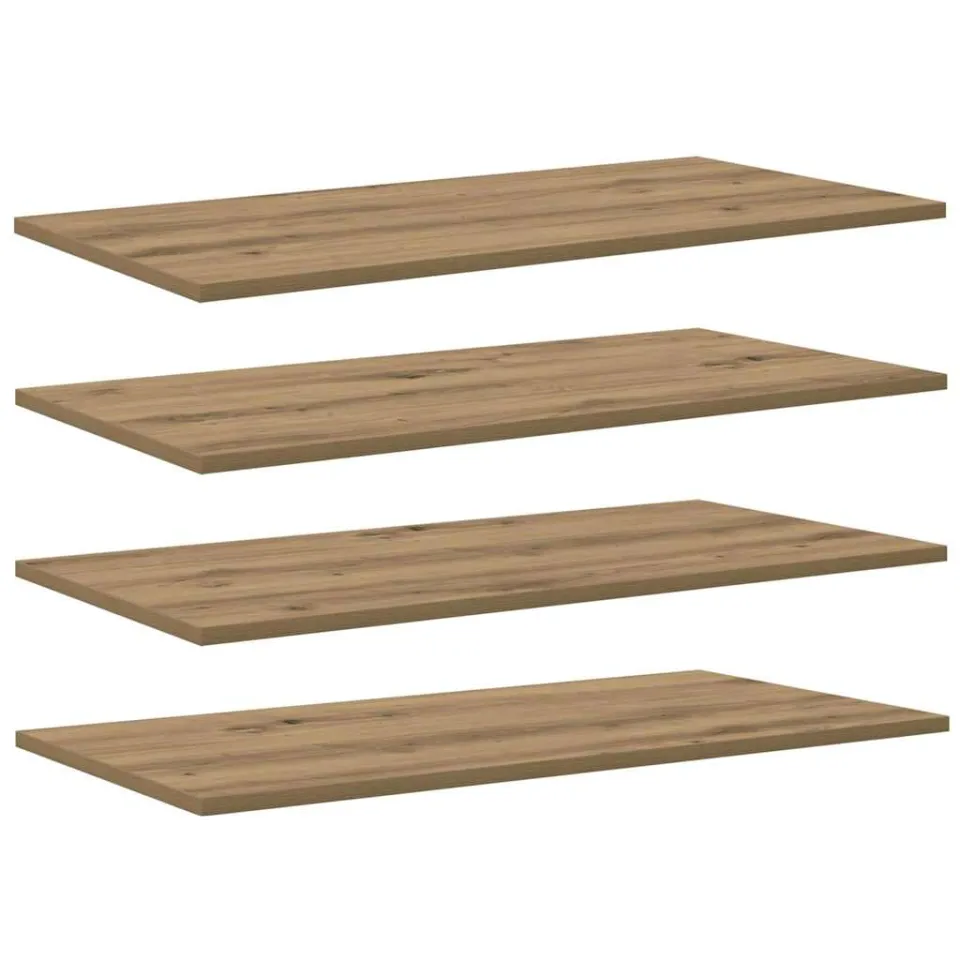vidaXL Boekenplank Bord 3-laags 4 st 80 x 40 x 1,5 cm Bewerkt hout Bruin
