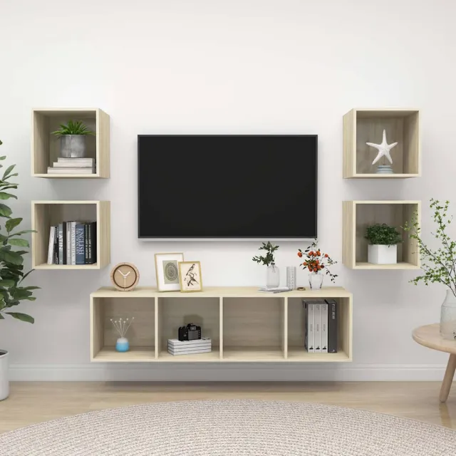 vidaXL 5-delige Tv-meubelset bewerkt hout sonoma eikenkleurig, foto 2