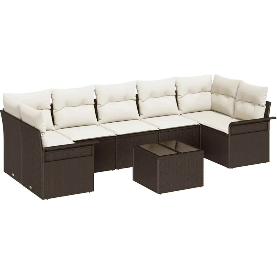 vidaXL Tuin Sofa Set 8 st Bruin poly rattan, foto 4