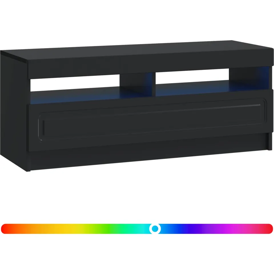 vidaXL LED tv-meubel Zwart Bewerkt hout, foto 2