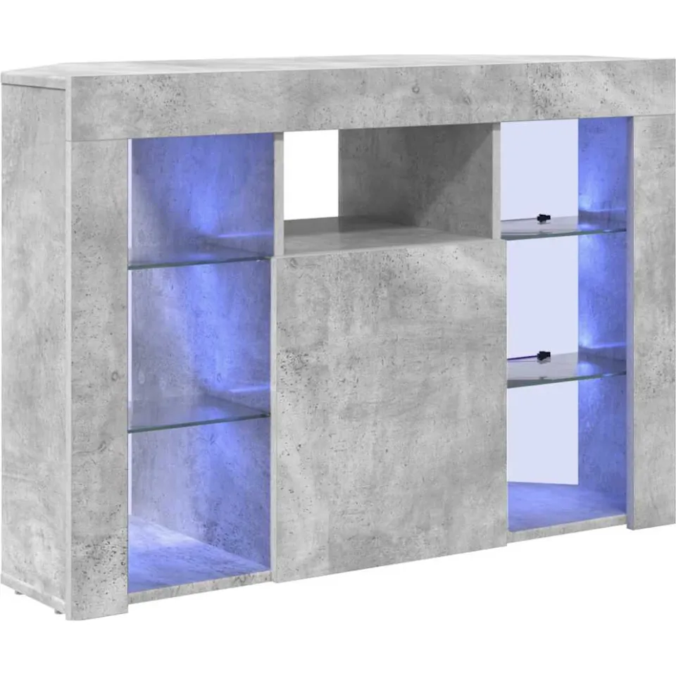 vidaXL Hoek LED TV Kast 100x40x68cm Beton Grijs Bewerkt hout, foto 3