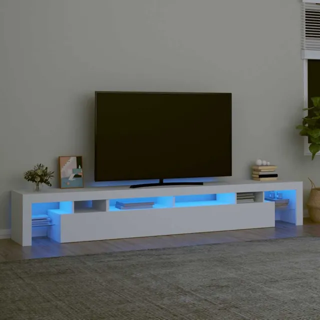 vidaXL Tv-meubel met LED-verlichting 260x36,5x40 cm wit, foto 2