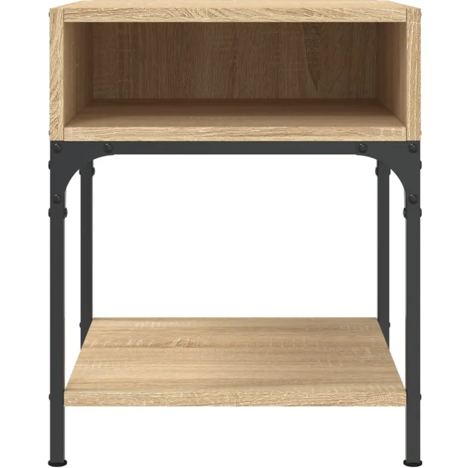 vidaXL Nachtkastje 40x41x50 cm bewerkt hout sonoma eikenkleurig Bruin