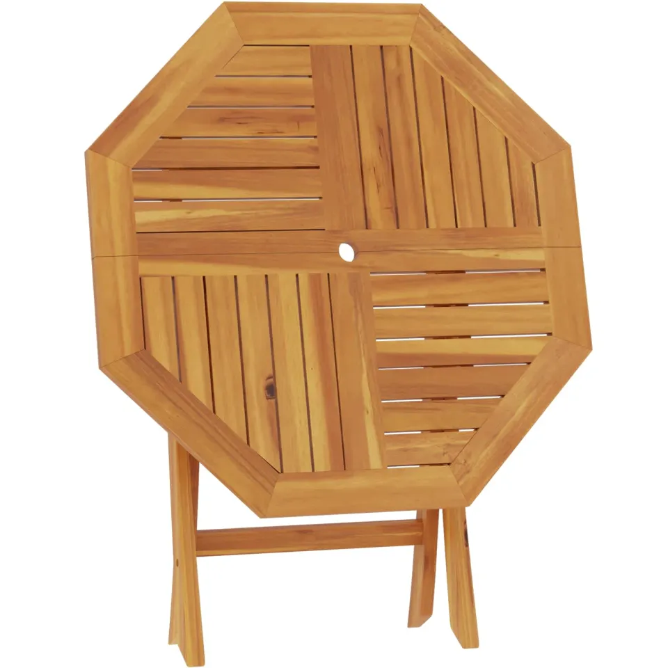 vidaXL Vouw Tuin Tafel Naturel 90 x 90 x 75 cm Massief Teakhout