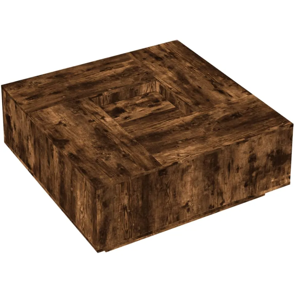 vidaXL Salontafel 100x100x40 cm bewerkt hout gerookt eikenkleurig, foto 4