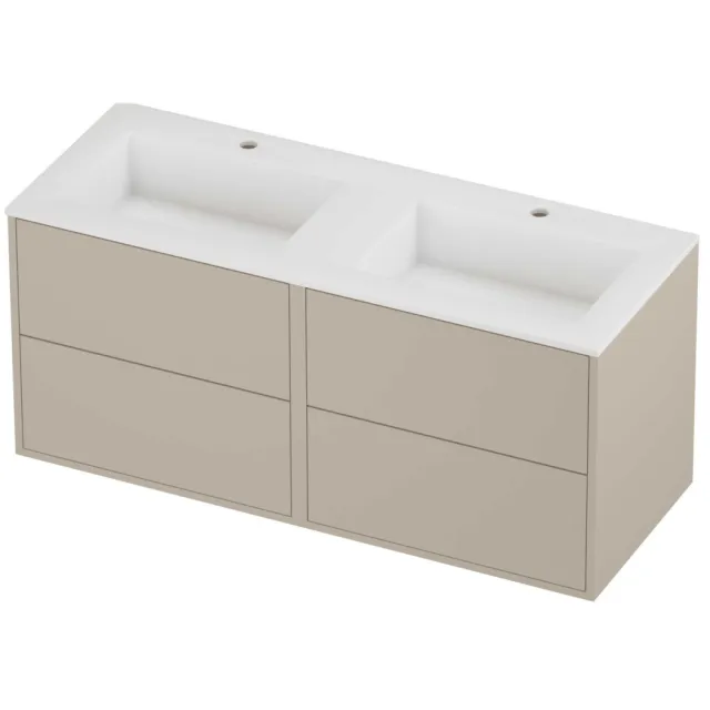 Proline Aristo Badmeubelset Polystone Elegant 120x46x54 cm Mat White Soft Linen Beige