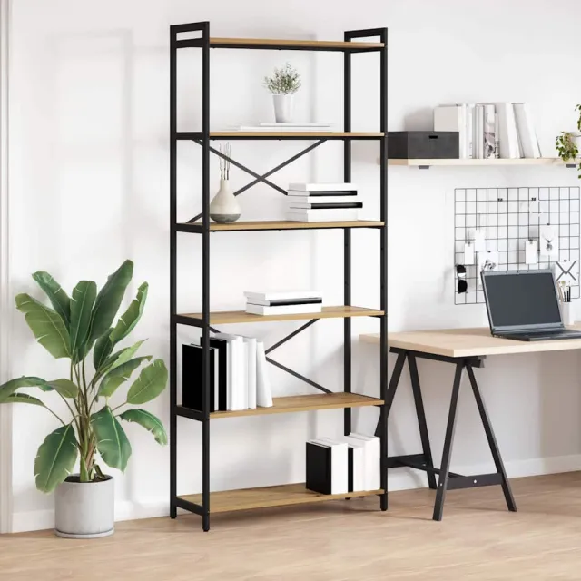 vidaXL Boekenkast 80 x 30 x 189,5 cm Bewerkt hout Artisan Eiken, foto 2