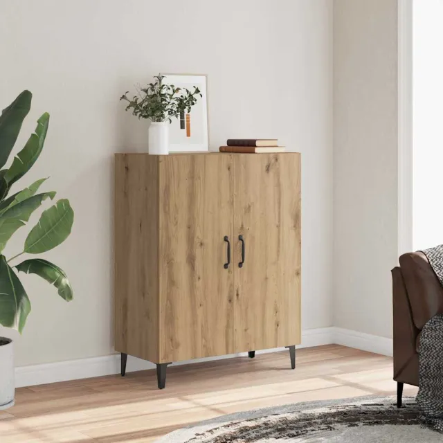 vidaXL Dressoir 70x34x90 cm bewerkt hout artisanaal eikenkleur Bruin