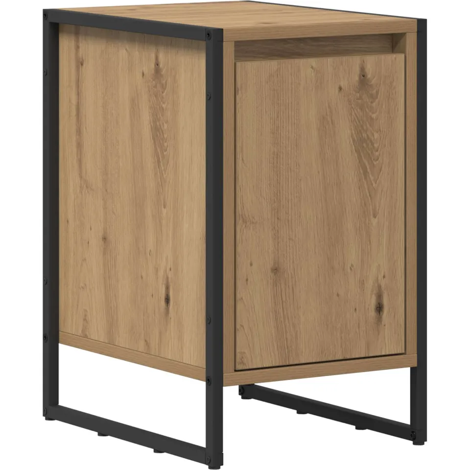 vidaXL Nachtkastje Artisanaal eiken 39,5 x 30 x 50 cm Bewerkt hout Bruin