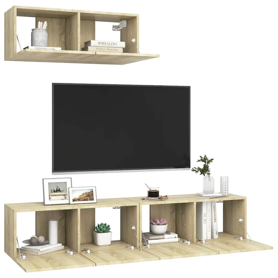 vidaXL Tv-meubelen 3 st bewerkt hout sonoma eikenkleurig, foto 3