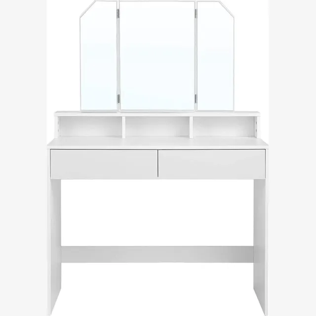 FurnStar Kaptafel - Kaptafel met spiegel - 100x40x142cm - Wit