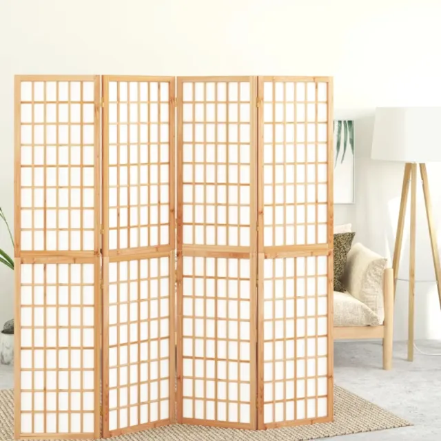 vidaXL Kamerscherm inklapbaar 4 panelen Japanse stijl 160x170 cm bruin, foto 2