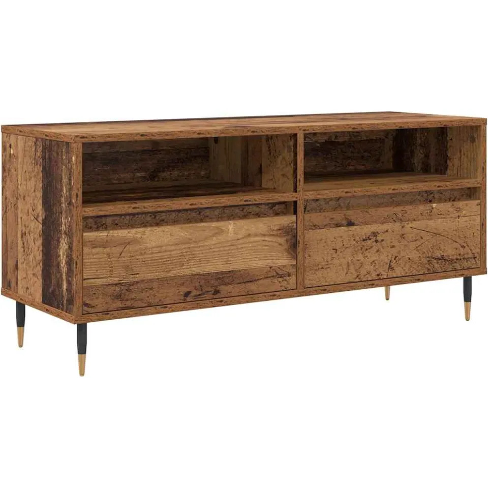vidaXL TV-kast Oud Hout 100 x 34,5 x 44,5 cm Gemonteerd hout en ijzer bruin, foto 3