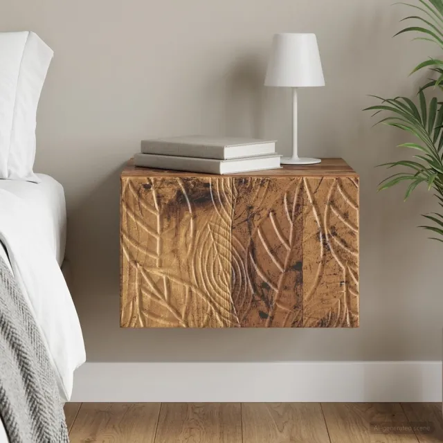 vidaXL Wandbeugel Bedkast Oud hout 49 x 34,5 x 20 cm Bewerkt hout bruin, foto 2