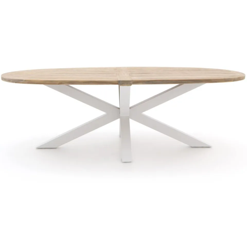 ROUGH Furniture ROUGH-Y Ellips dining tuintafel 200x110cm wit, foto 2