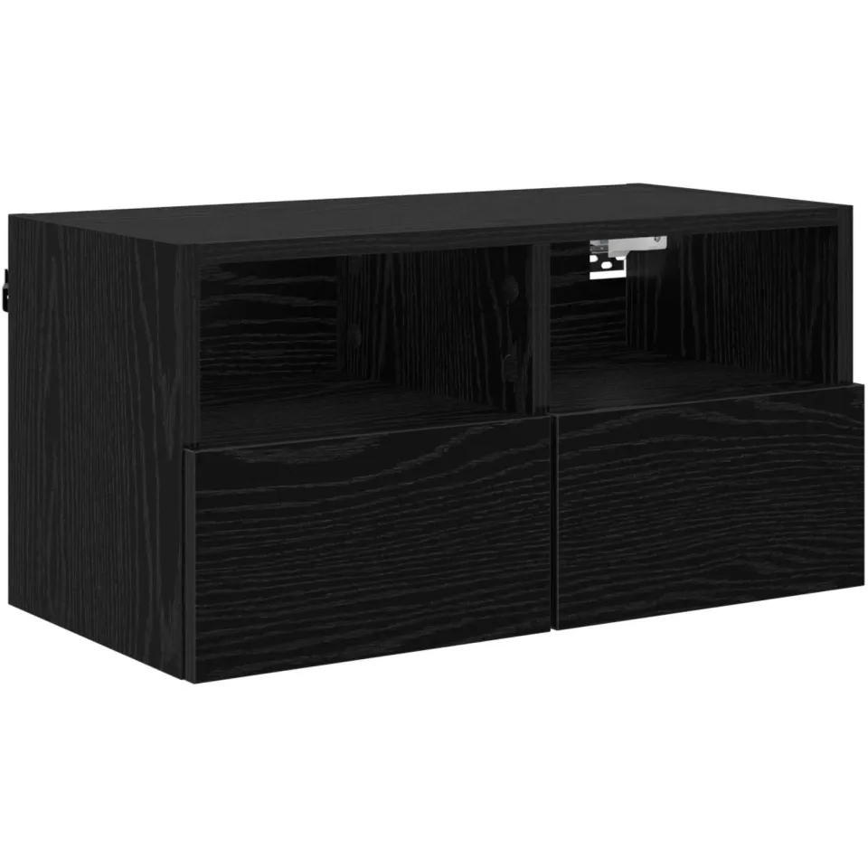 vidaXL TV Wandkast 60 x 30 x 30 cm Zwart Eiken Bewerkt hout, foto 3