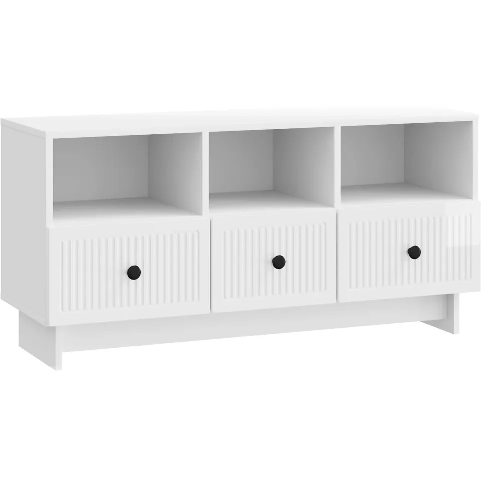 vidaXL TV-kast met lade Hoogglans Wit 102 x 34,5 x 50 cm Bewerkt hout, foto 3