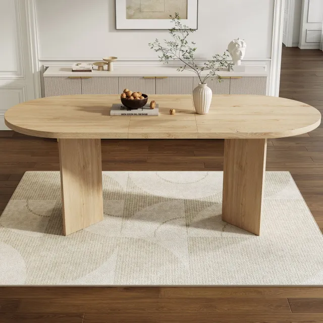 COVREO Eettafel 160x80x75 cm eikenkleur, MDF met afgeronde hoeken Oak
