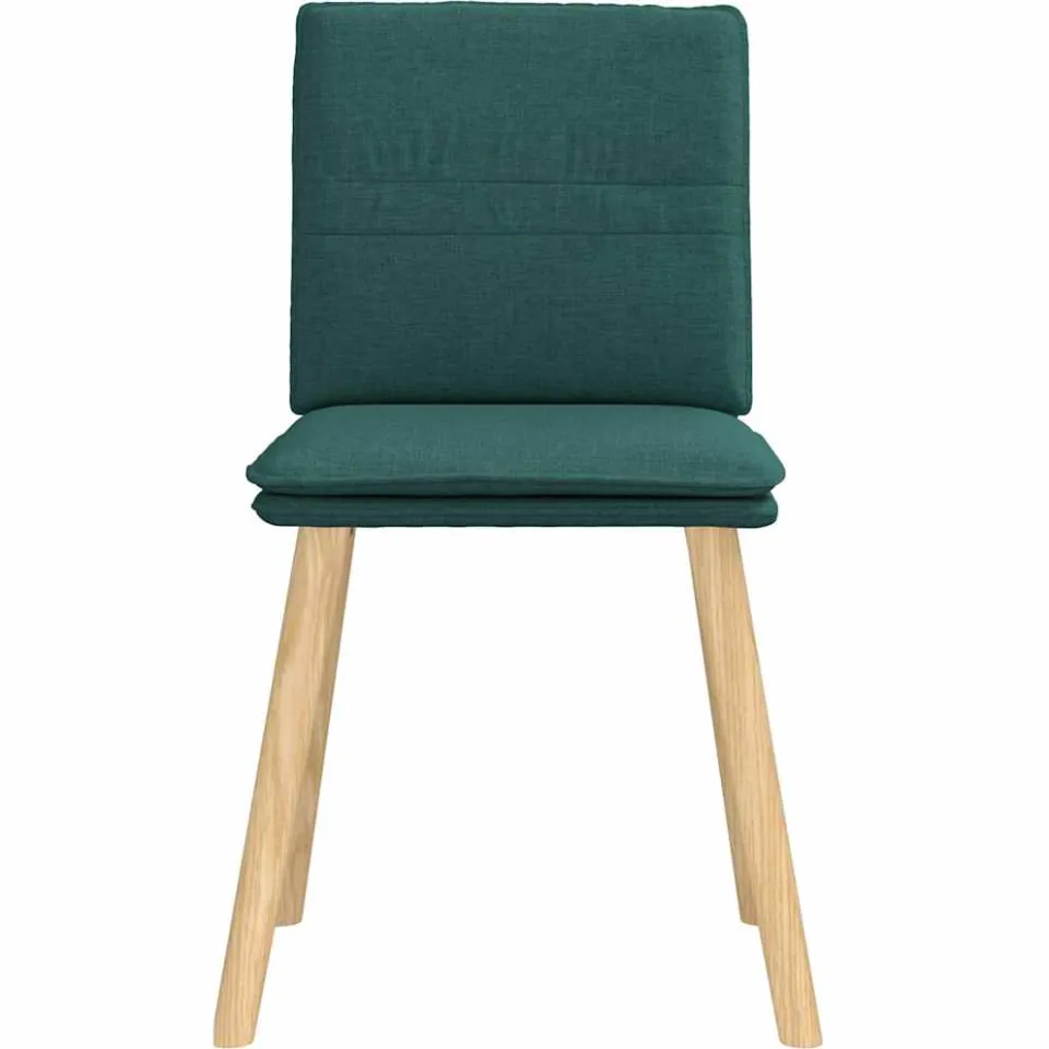 vidaXL Eetkamerstoelen 6 st stof donkergroen groen, foto 4