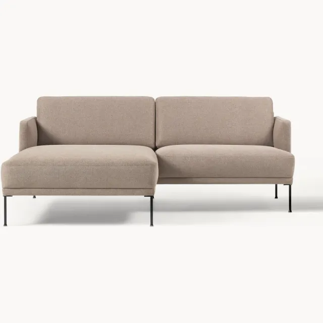 Westwing Collection Kleine hoekbank Fluente Taupe