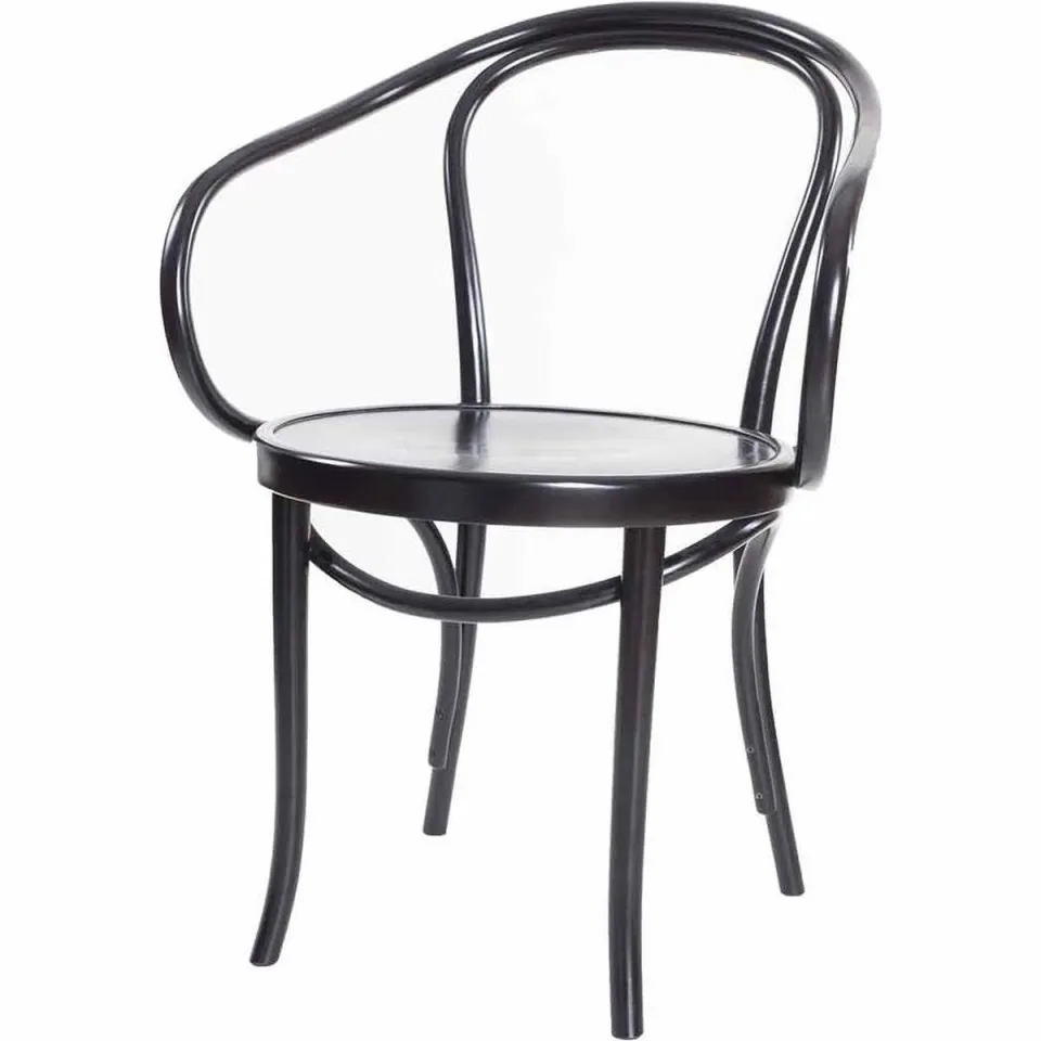 Fameg Venice No. 9 houten eetkamerstoel met armleuningen zwart gebeitst