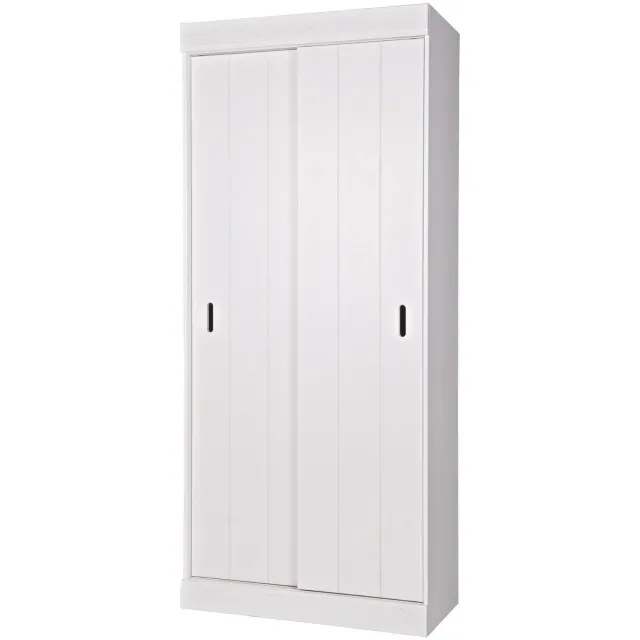 WOOOD Row plankenkast met schuifdeuren wit white