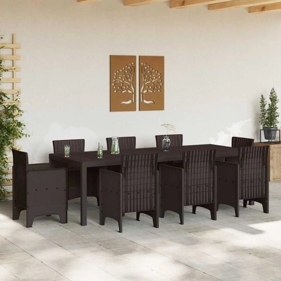 vidaXL Tuinstafel Bruin 250 x 100 x 73 cm poly rattan, foto 3