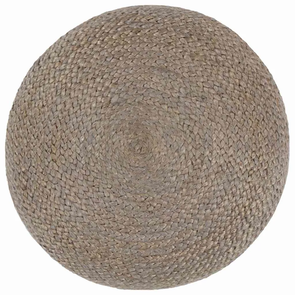 vidaXL Poef handgemaakt 45x30 cm jute lichtgrijs grijs, foto 2