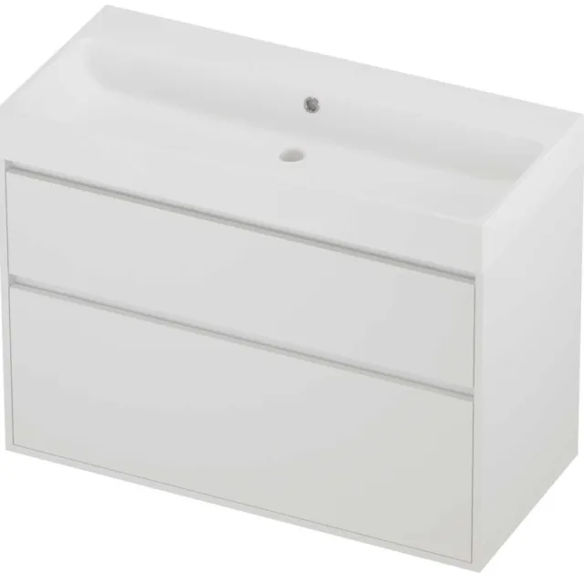 Proline Podium Badmeubelset Polystone Loft 100x46x75 cm Mat Wit Mat White