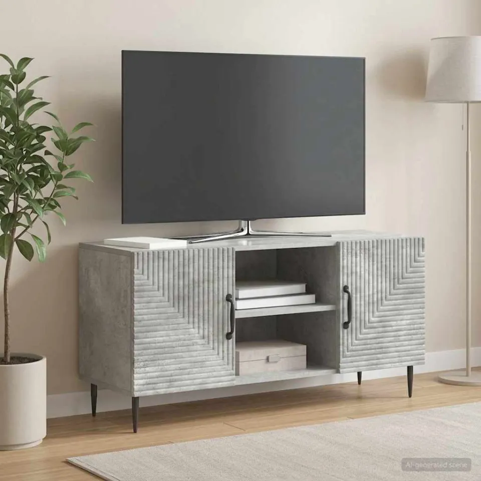vidaXL Tv-meubel 102 x 34,5 x 50 cm Betongrijs Bewerkt hout grijs, foto 4