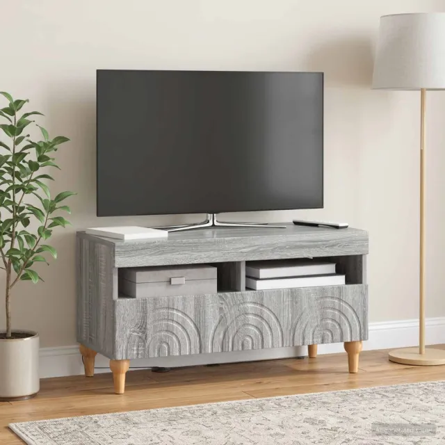 vidaXL LED tv-meubel ALKMAAR 81 x 35 x 43 cm Grijs Sonoma Bewerkt hout, foto 2