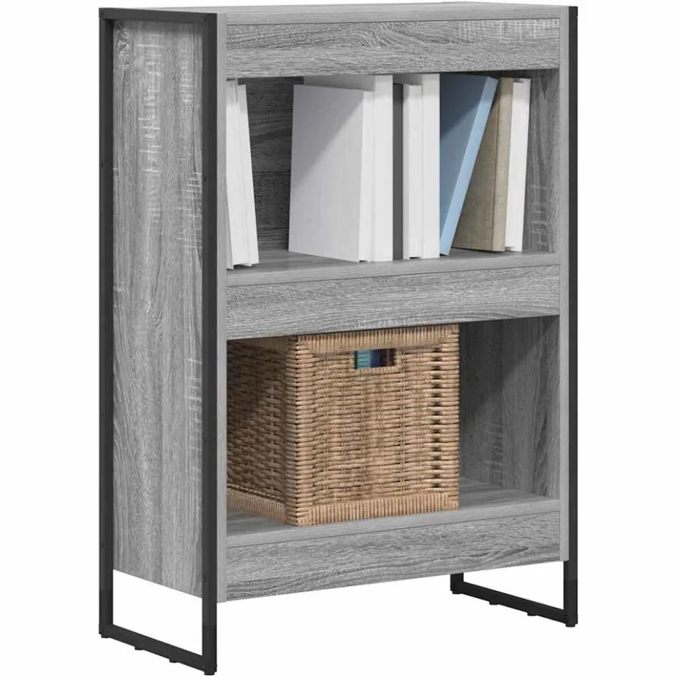 vidaXL Boekenkast 60 x 30 x 86,5 cm Bewerkt hout Grijs Sonoma