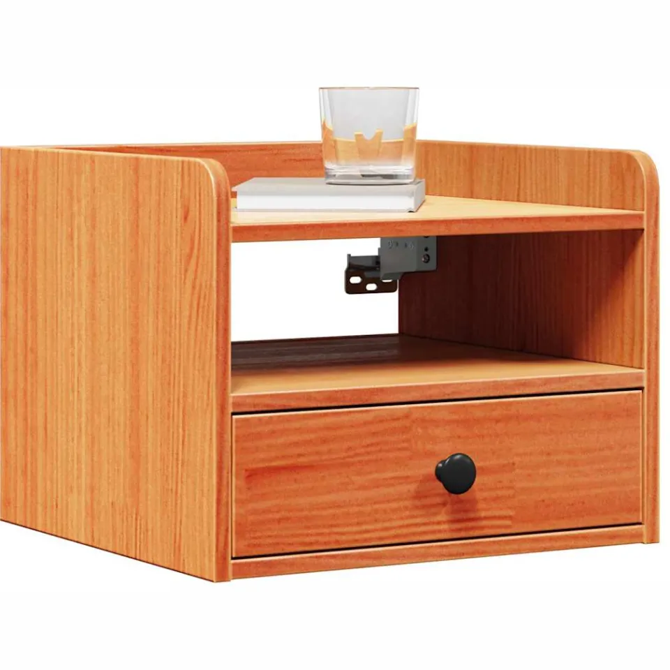 vidaXL Nachtkastje 2 st Wasbruin 38 x 36 x 29,5 cm Massief grenenhout