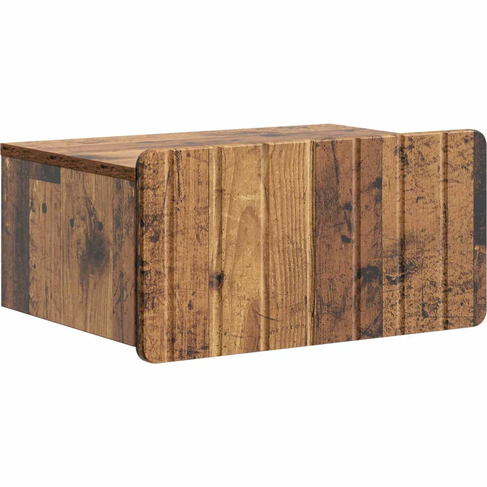 vidaXL Wandbeugel Bedkast Oud hout 49 x 34,5 x 24 cm Bewerkt hout Bruin