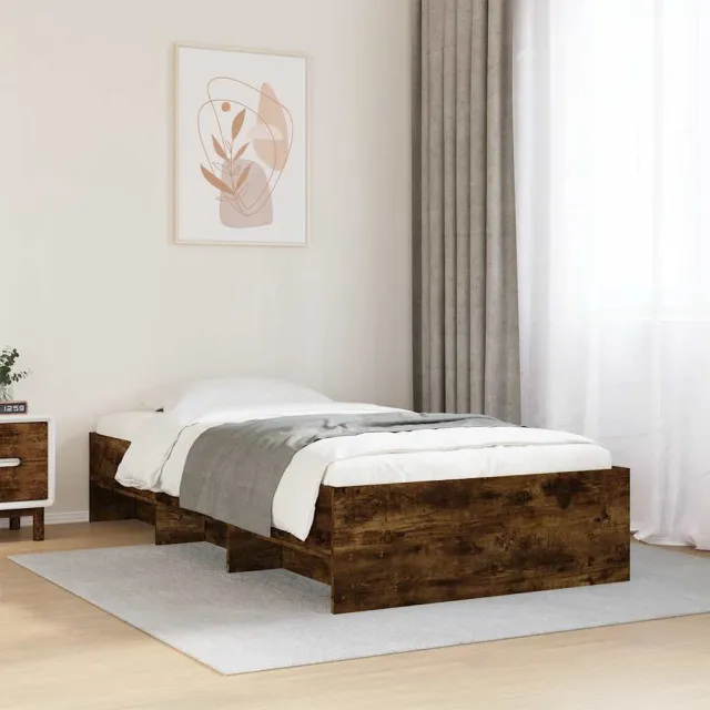 vidaXL Bedframe zonder matras hout gerookt eikenkleurig 90x200 cm Bruin