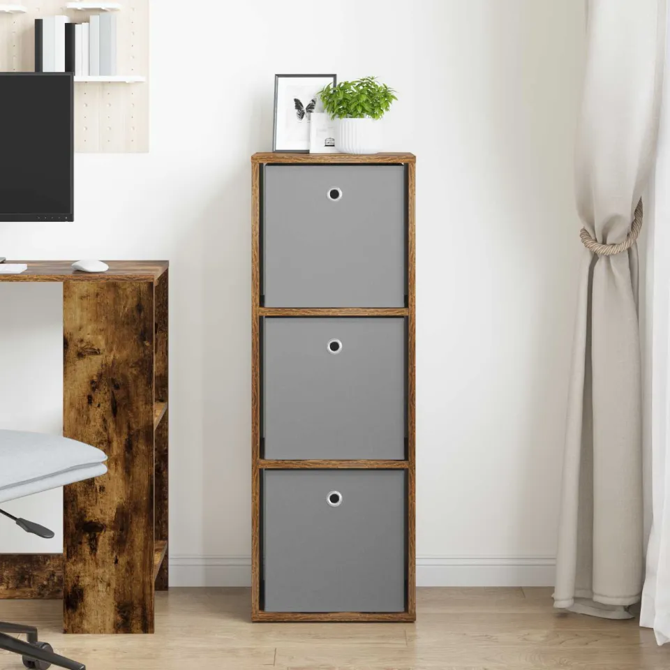 vidaXL Dressoir Gerookt eiken 35 x 32 x 99,5 cm, foto 3