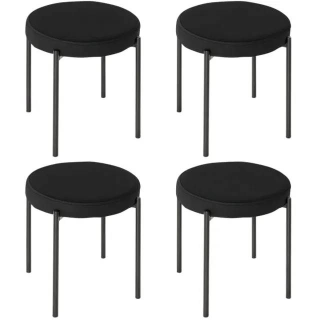 ZYLARO Eetkamerstoel - Accentstoel - Keukenstoel - 41,5 x 41,5 x 46 cm - Zwart