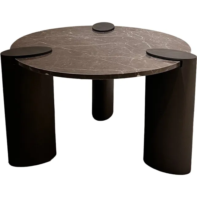 PTMD Ora Brown Coffeetable High Marble Metal Bruin