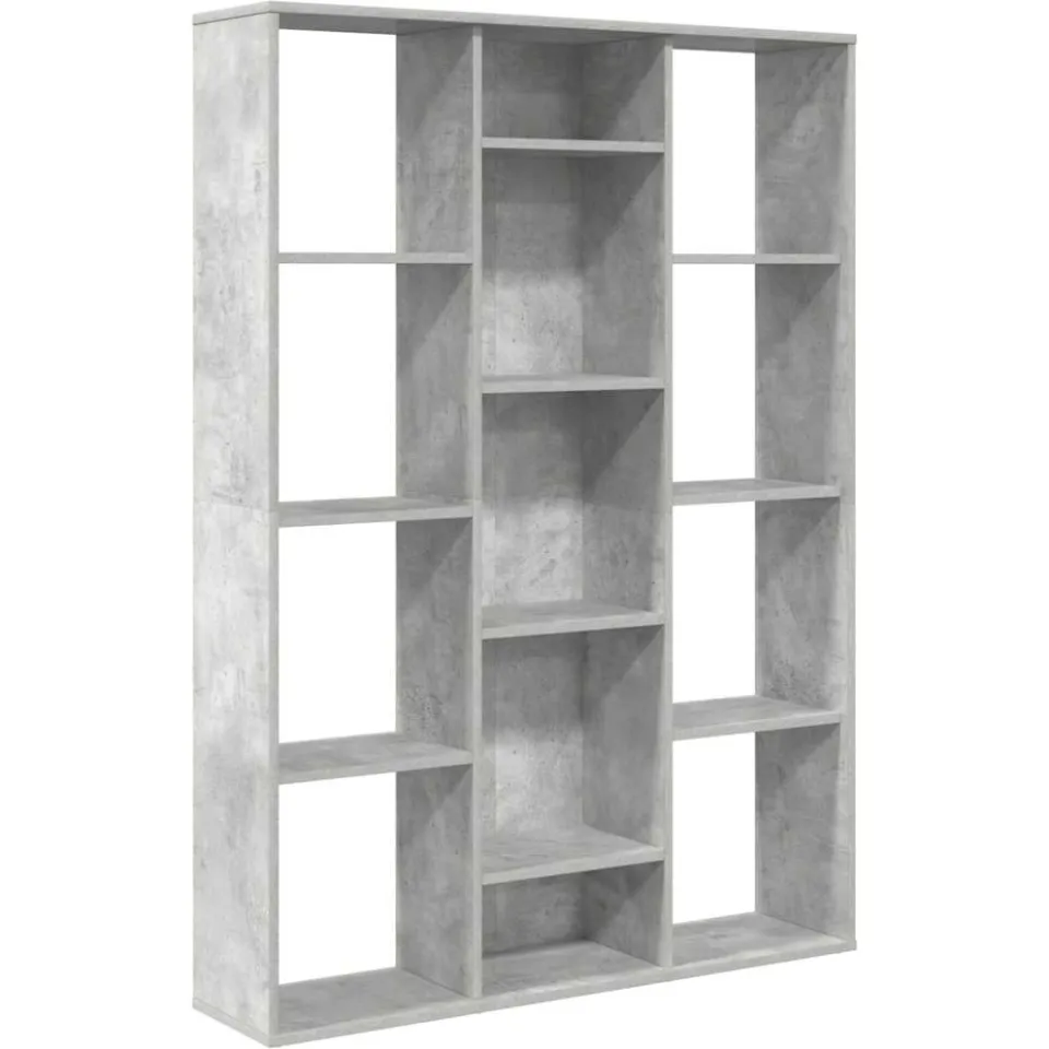 vidaXL Kamerscherm/boekenkast 100x24x140 cm bewerkt hout betongrijs