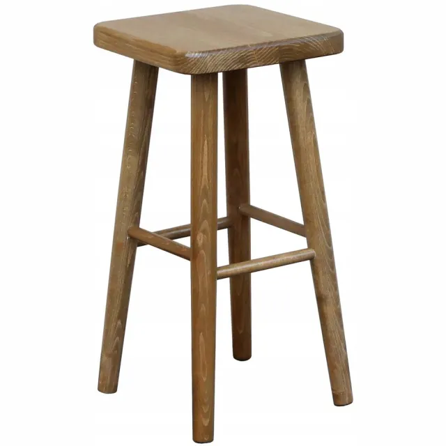 Metdrew Houten barkruk 60cm eikenlook, massief beukenhout Eiken rustiek