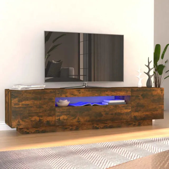 vidaXL Tv-meubel met LED-verlichting 160x35x40 cm gerookt eikenkleurig Bruin