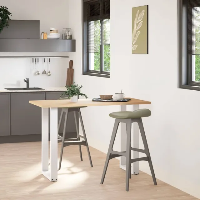 vidaXL Bartafelpoten 2 st U-vormig 40x(90-91) cm staal wit