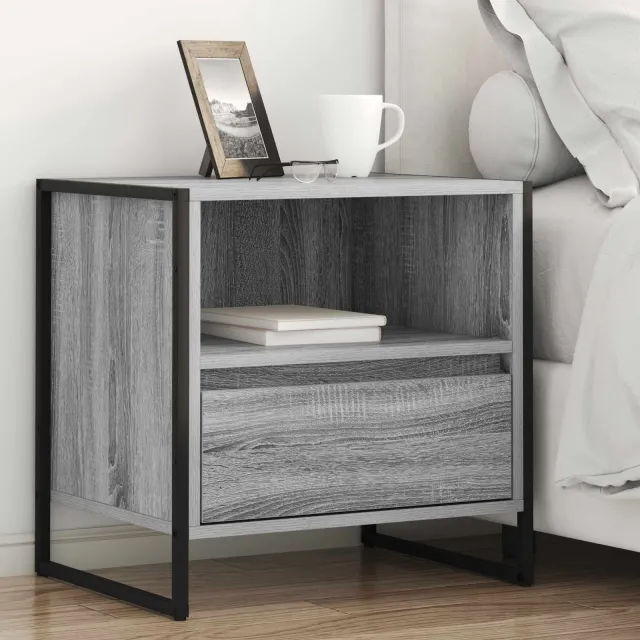 vidaXL Nachtkastje 2 st Grijs Sonoma 50 x 39,5 x 50 cm Bewerkt hout, foto 2