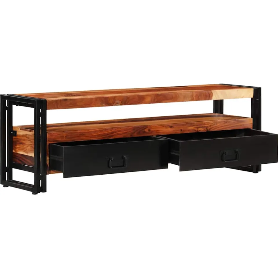 vidaXL Tv-meubel 120x30x40 cm massief acaciahout bruin, foto 3