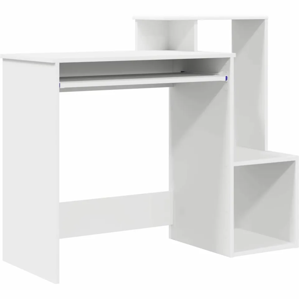 vidaXL Bureau Wit 106 x 41 x 88,5 cm Bewerkt hout, foto 3