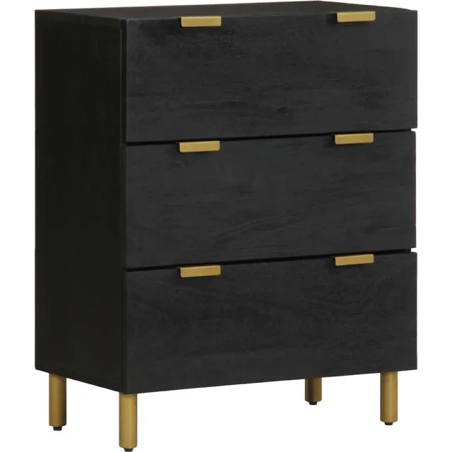 vidaXL Dressoir 60x33x75 cm bewerkt hout zwart