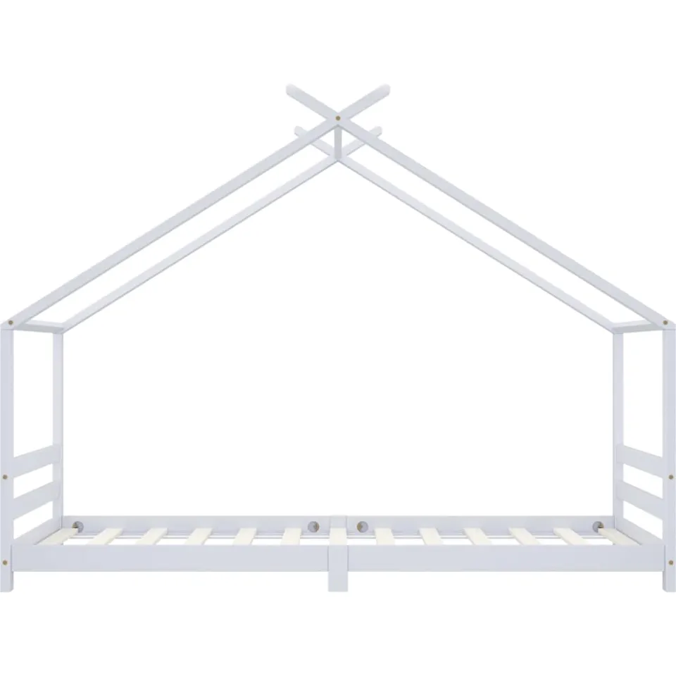 vidaXL Kinderbedframe massief grenenhout wit 90x200 cm, foto 2