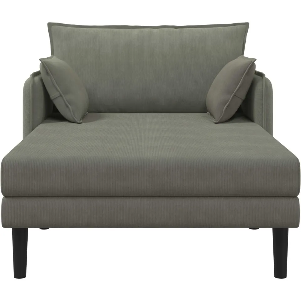 vidaXL Grote chaise longue Lichtgrijs Katoenen stof, foto 3