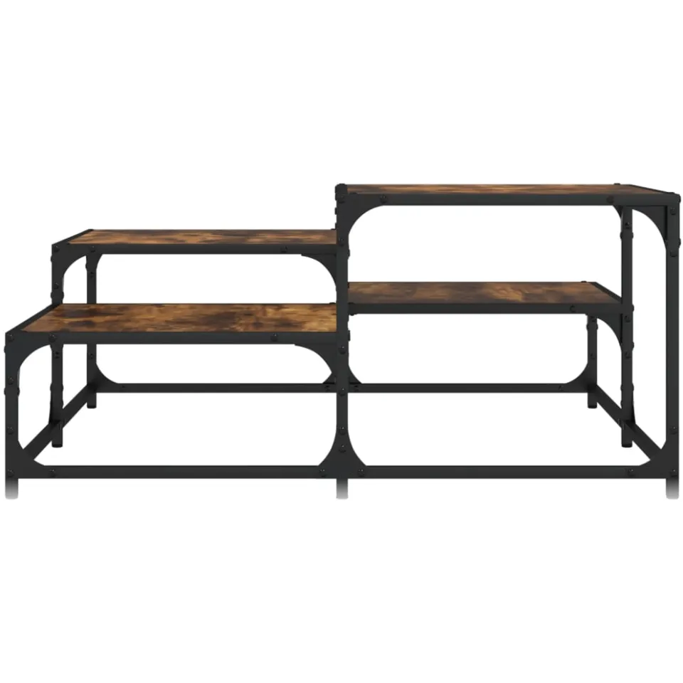 vidaXL Salontafel 87,5x87,5x40 cm bewerkt hout gerookt eikenkleurig, foto 4