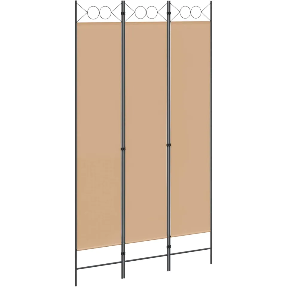 vidaXL 3-Panel Room Divider Beige 120 x 220 cm Stof, foto 3